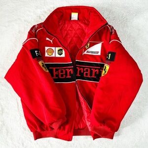 F1 Racing Jacket, Vintage Unisex Streetwear Jacket, Embroidered Retro Jacket
